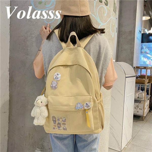 

backpack volasss 2021 fashion girls school bag cute simple design cotton women student laprucksack femal travel knapsack