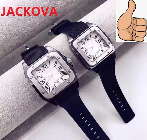 Uomo Donna Marrone Blu Nero Orologi in gomma siliconica Top Brand Quadrato quadrante romano Orologio Cronografo Orologio da polso al quarzo impermeabile Relogio Masculino