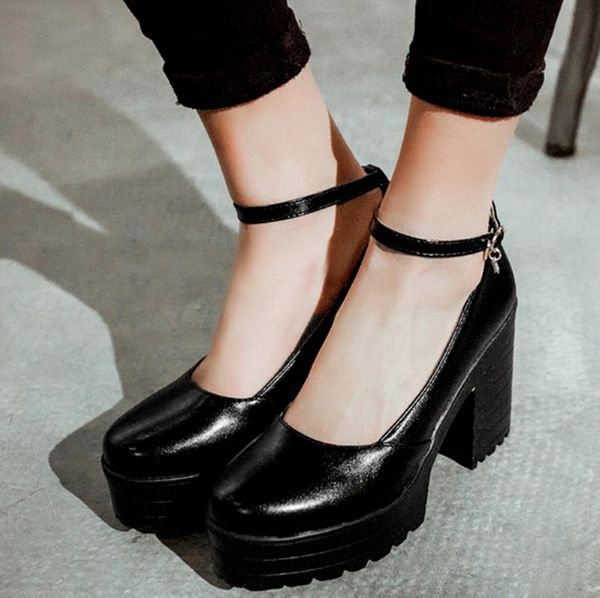 

dress shoes fashion office slippers outdoor leather high heel woman slides women summer pu sandalias mujer sapato feminino sa0448, Black