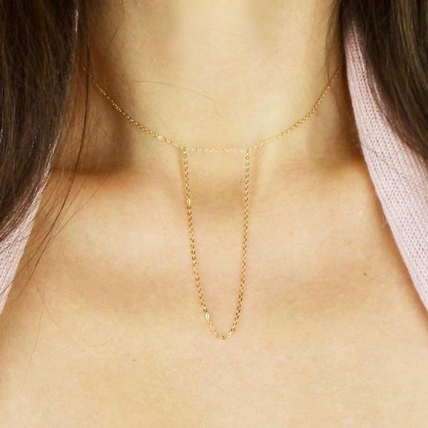 

custom long necklace personalized handmade 925 silver choker pendant collier femme kolye collares womens jewelry riverdale chokers, Golden;silver