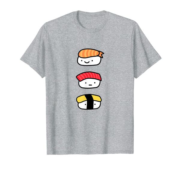 

sushi trio - shrimp tuna egg japanese food graphic t-shirt, White;black