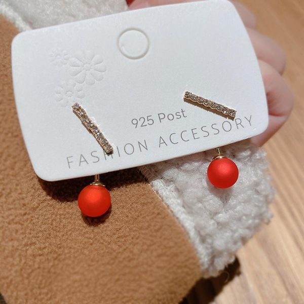 

dangle & chandelier spring lady red pearl pendant earrings hanging fashion simple female jewelry exquisite modern, Silver