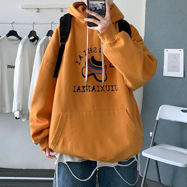 

men's hoodies & sweatshirts 2021 hooded printed hoodie fashion woman casual oversize male clothing hip hop streetwear, Black