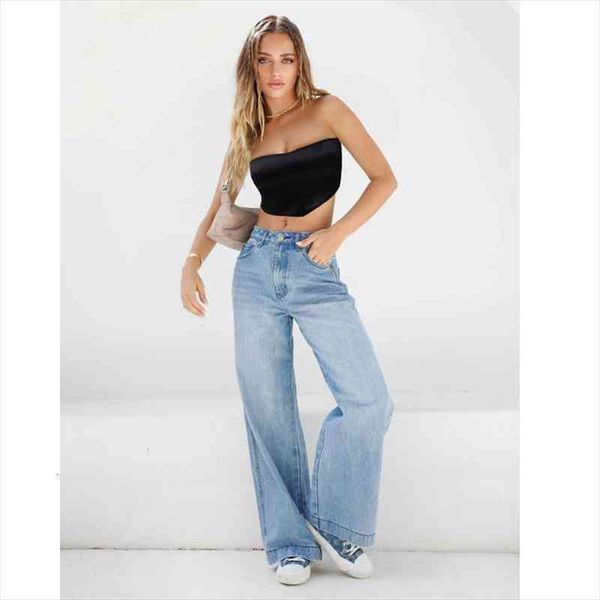 

flare jeans pant women vintage denim ladies jeans women high waist fashion stretch pocket trousers plus size wide leg, Blue