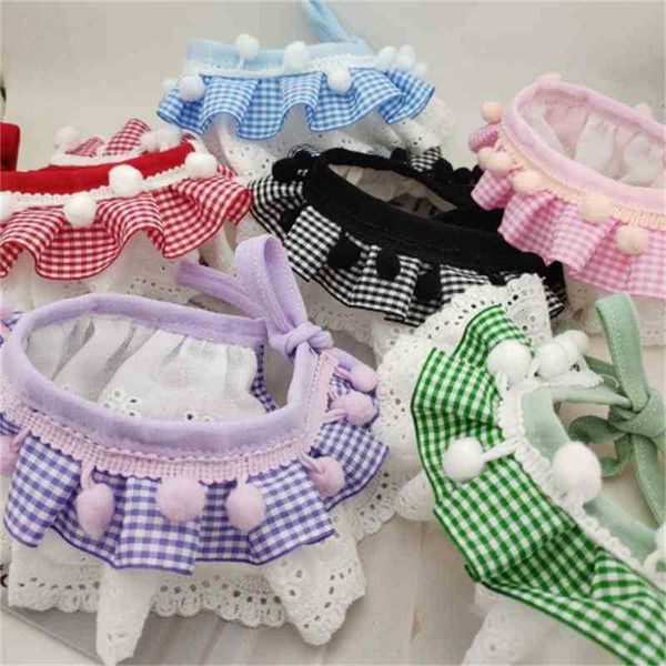 

cute three-layer lace bowknot small bell pet collar bib bibs lovely dog cat necklace decor s for