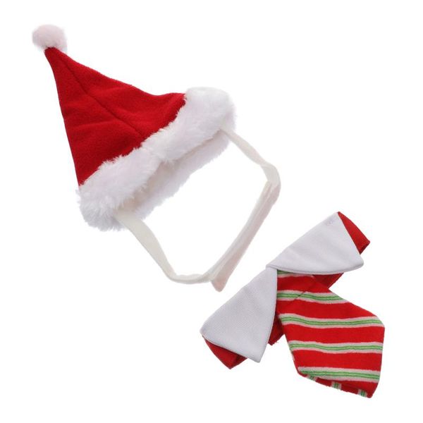 

cat costumes 2pcs pet xmas dog adjustable christmas bow tie and hat set