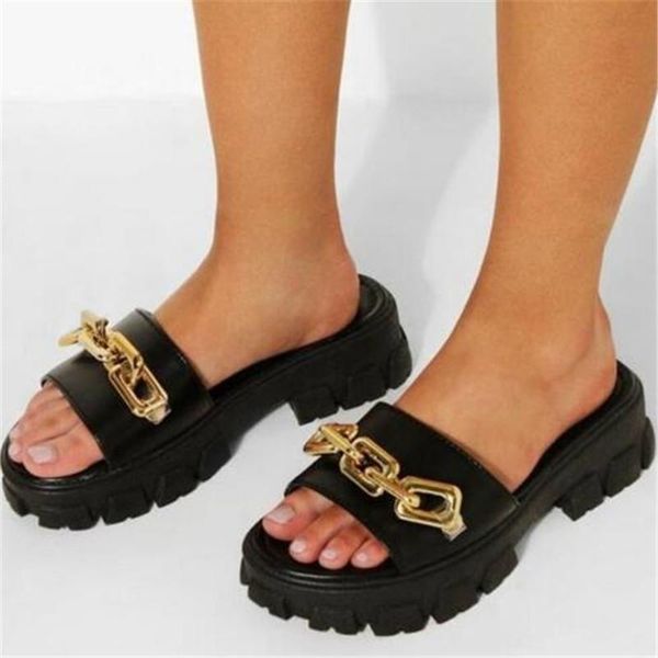 

sandals 2021 summer women's fashion flat outdoor comfortable platform woman's slippers pu leather casual walking shoes for woman, Black