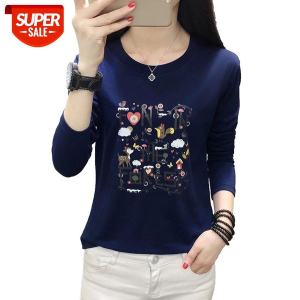 

poleras mujer 2021 harajuku t shirt women long sleeve autumn winter t-shirt plus size tshirt woman tee shirt femme khaki blue #jg2x, White