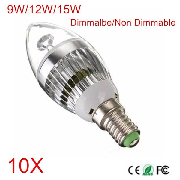 

bulbs e14 high power led candle light 3 9w bulb for chandelier lamp ac85-265v warm/natural/cold white dhl/fedex