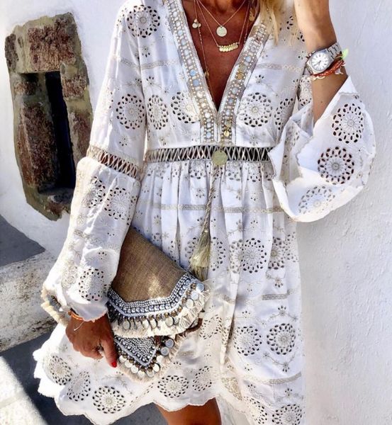 

beach swimsuit dress tunic summer plus size 2021 autumn lace pure color long sleeve patchwork casual dresses, Black;gray