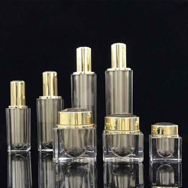 

storage bottles & jars 8pcs 10g 15g 30g 50g cream cosmetic jar pot 30/50/100/120ml acrylic lotion pump bottle diy refillable container trave