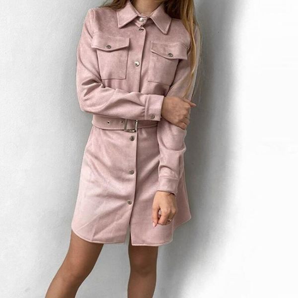 

single goal breasted dress with an autumn belt woman dressed as turndown suede, Black;gray