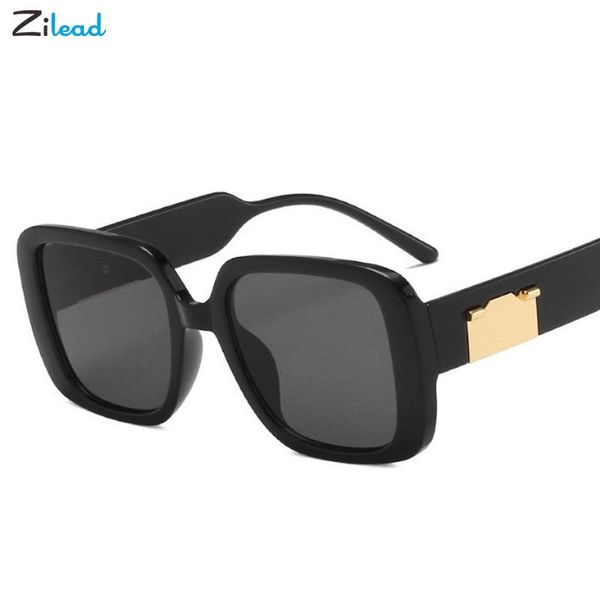 

sunglasses zilead oversize square fashion brand design wide women sun glasses uv400 shading mirror color eyewear unisex, White;black