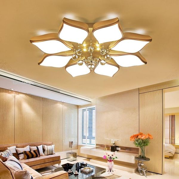 

ceiling lights crystal modern led flower - shaped lamp living room bedroom interior lighting fixture