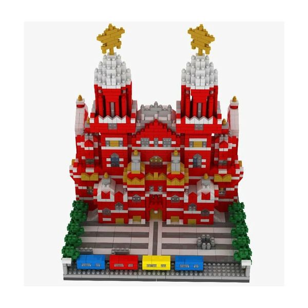 Wltoys yz067 2384 pcs moscow quadrado vermelho puzzle montado blocos de construção brinquedos interiores