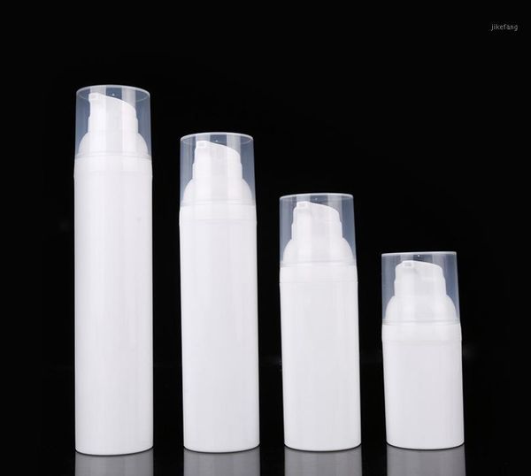 

storage bottles & jars 100pcs 30ml 50ml 75ml 100ml travel pp white airless lotion pump bottle with plastic refillable sn1070