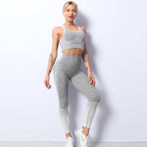 

yoga outfit 2 pc seamless women set workout sportswear gym clothing fitness long sleeve crop high waist leggings sports suits