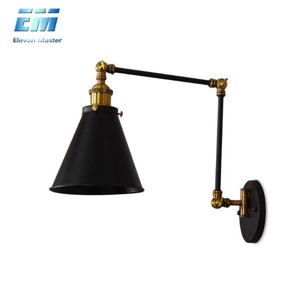 

wall lamp led light left and right rocker lamps loft industrial bed bedside e27 85-265v black home zbd0006