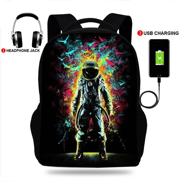 

backpack 17inch mochilas cool men print college usb port schoolbag for lapbackpacks teenage school bag boys&girls