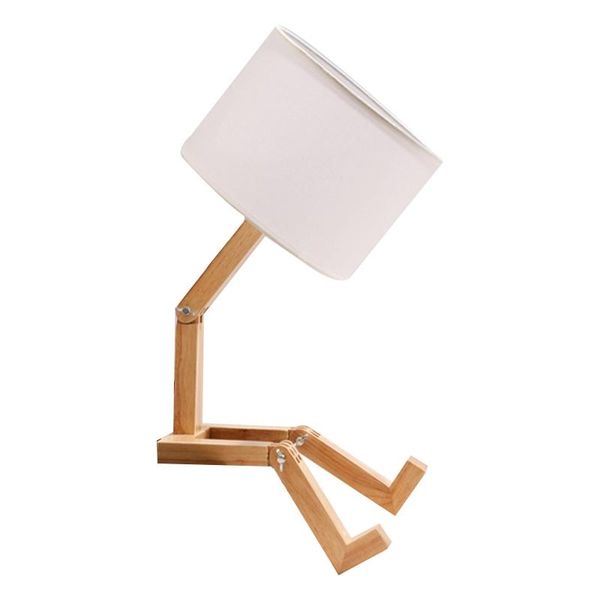 

creative robot shaped table lights living room flexible wooden led lamps e7cb