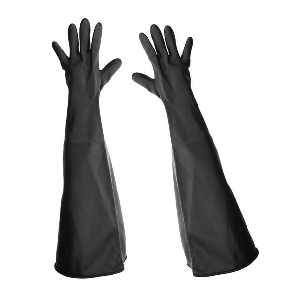 

ski gloves heavy duty latex gloves, resist acid, alkali and oil, 80cm 1 pair, black