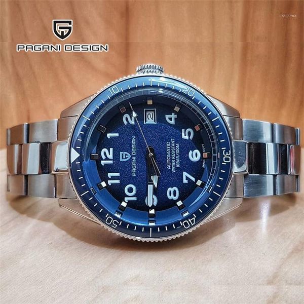 

design luxury business sport mechanical wristwatch brand mens watches automatic stainless steel waterproof watch for men wristwatches, Slivery;brown