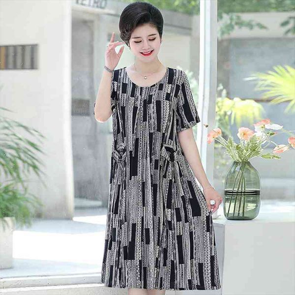 

loose summer dress vintage dress casual women midi summer clothes for women, Black;gray