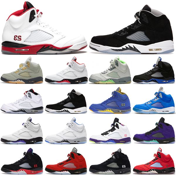 

well 5s basketball shoes 5 racer blue bluebird oreo raging bull what the fire red concord green bean jade horizon mens womens athletic sport, White;red