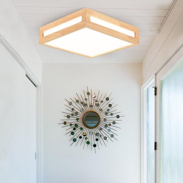 

ceiling lights modern fresh log solid wood style square beside lamp for living room simple bedroom study lightings