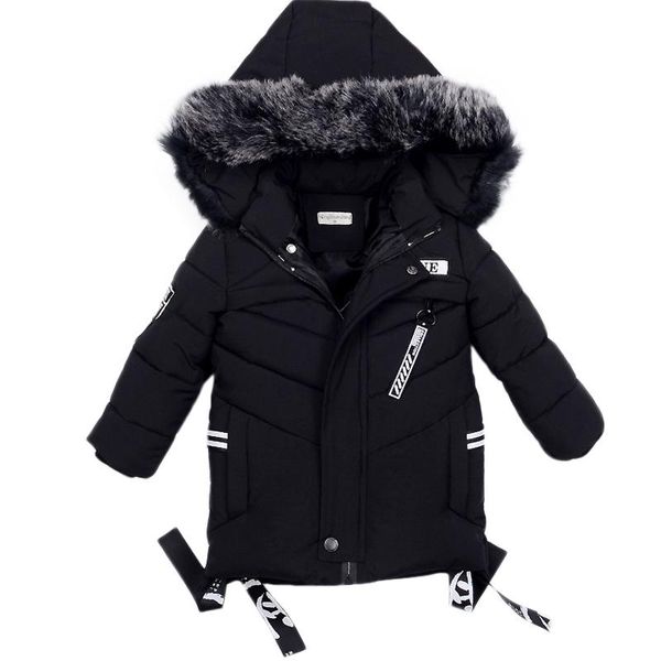 

coat fashion warm thickening winter fur collar child children outerwear windproof baby boys girls jackets for 2-6 years old, Blue;gray