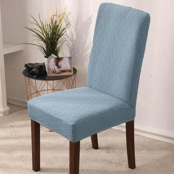 

chair covers knitted jacquard cover for home dining el banquet office solid color elastic seat stretch case