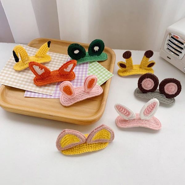 

hair accessories children's cute cartoon wool hairpin headdress three-dimensional small animal bb clip ornamentb477, Slivery;white