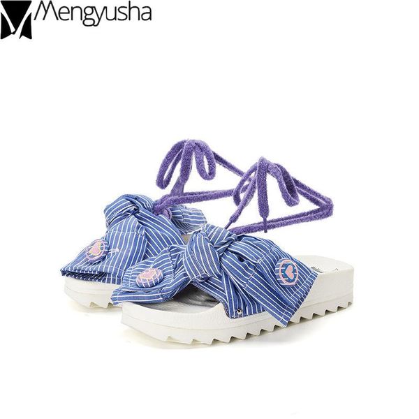 

dress shoes summer outside sandals mixed color all match thick bottom woman bowknot lace-up femme gladiator sandalias mujer 2021, Black