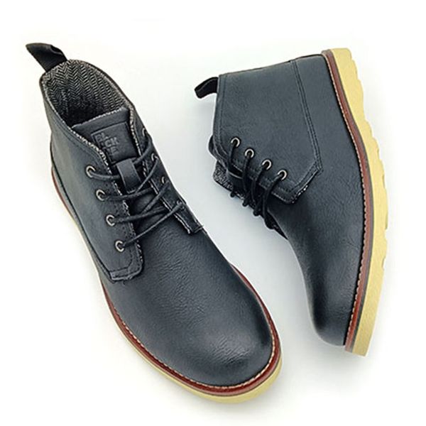 

2021 stylish casual men's ankle boots with lace-up, Black