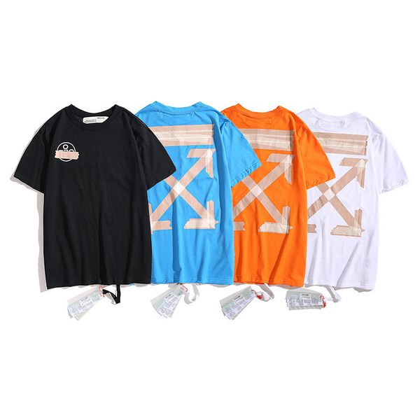 

off 2021 summer casual loose fashion brand series solid color short sleeve men's and women's t-shirt, White;black