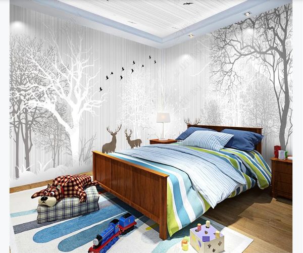 

custom mural wallpaper forest animal 3d living room sofa tv background wall painting wallpapers home decor