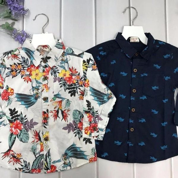 

shirts baby boys collar linen cotton blouse 2-6years kids button summer spring printed tee clothes 2021, White;black