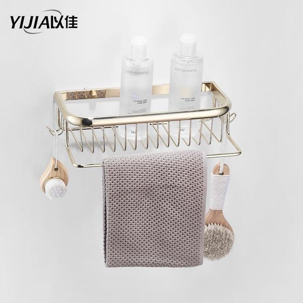 

brass shower baskets chrome bathroom cosmetic storage racks holder accessories kitchen shelf shelves