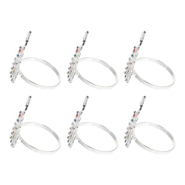 

napkin rings 6pcs christmas buckles chic dining table decorations (silver)
