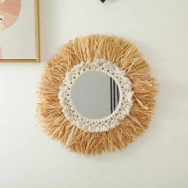 

mirrors macrame handmade wall makeup mirror bohemia tapestry decoration for home bedroom bath room decorative
