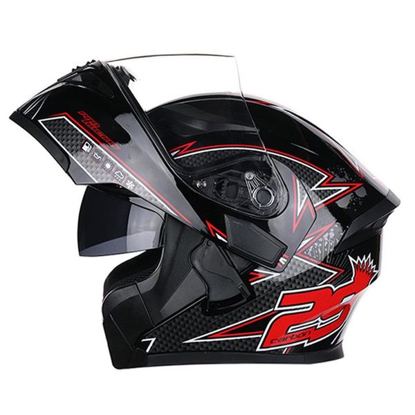 

motorcycle helmets dual lens flip up modular racing cascos moto sun visor full face man women s-xxxl dot approved