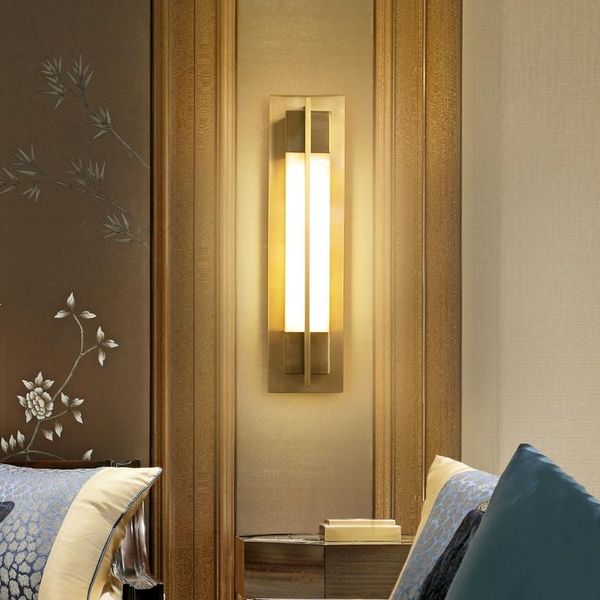

deyidn copper wall lamp minimalist chinese style light bedside living room aisle corridor background stair mirror lamps