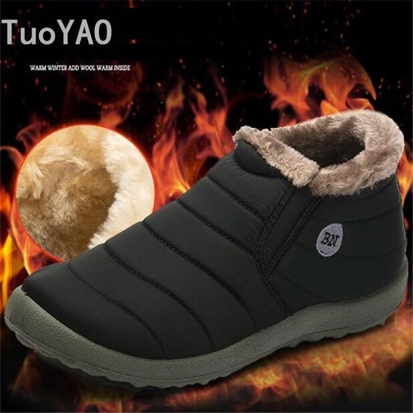 

boots women's winter large size 48 slip-on sturdy sole ankle women solid plush snow woman warm shoes 2021, Black