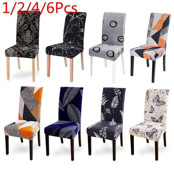 

chair covers 1/2/4/6pcs printed cover elastic seat stretch banquet el dining room removable washable arm office