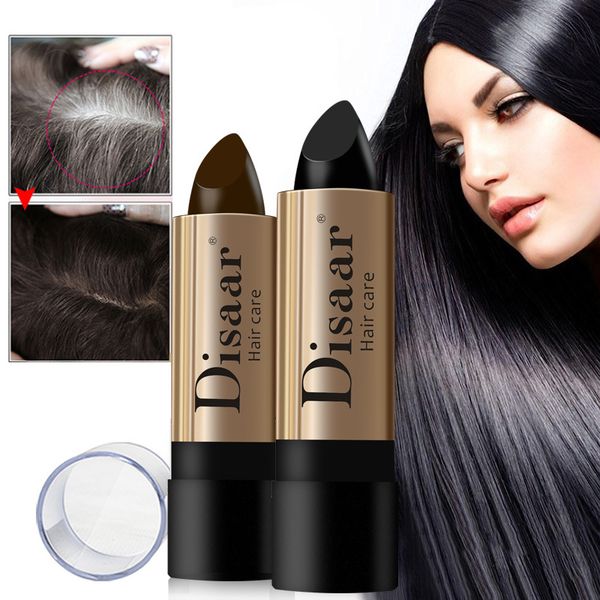 

black hair balm one-time hair dye instant gray root coverage hair color modify cream stick temporary cover up white colour