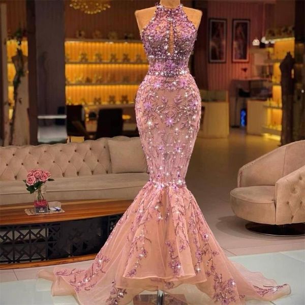 

party dresses 2022 mermaid evening dress lace appliques crystal prom women illusion formal wear sequined vestido de novia, White;black