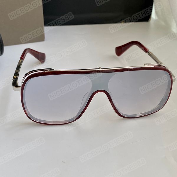 

designer's red frame sunglasses with original packaging, White;black