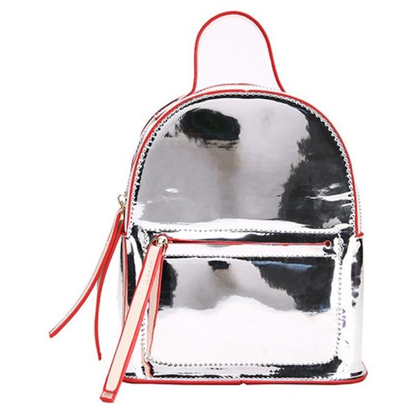 

outdoor bags women fashion backpacks summer candy color backpack for teens girls small back pack female bagpack(silver)
