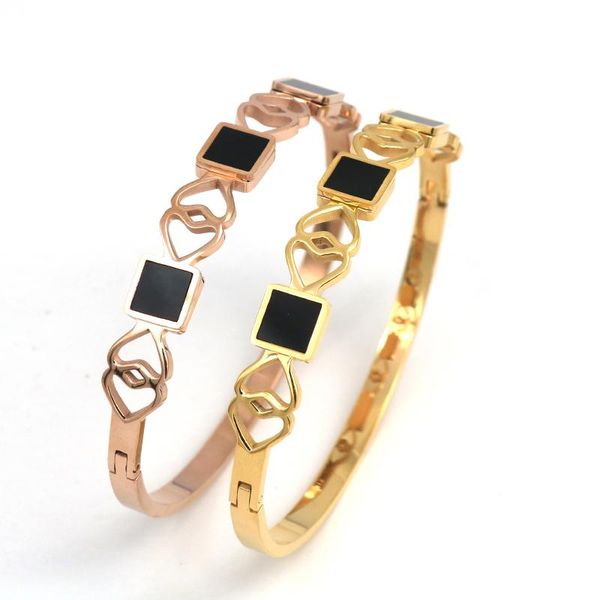 

luxury design stainless steel bracelets & bangles women gift bangle, Black