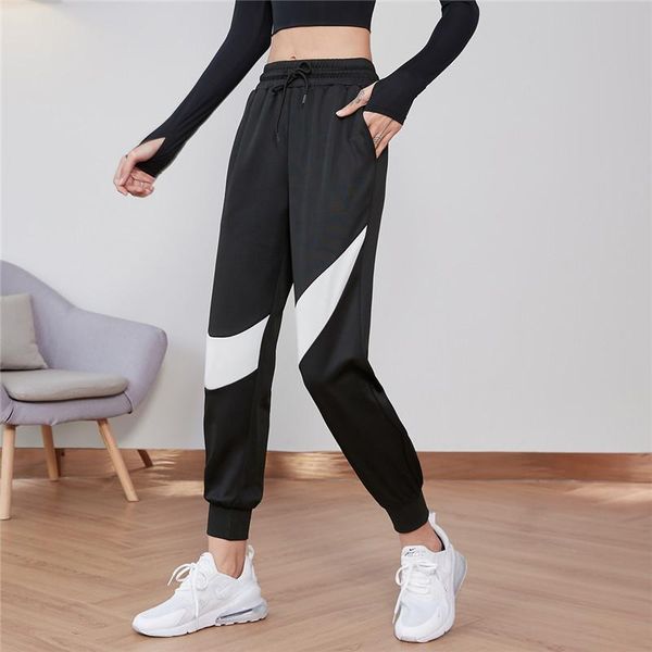 

vansydical women sweatpants loose slim running training trousers polyester female sport fitness jogger pants woman sweetwear, Black;blue